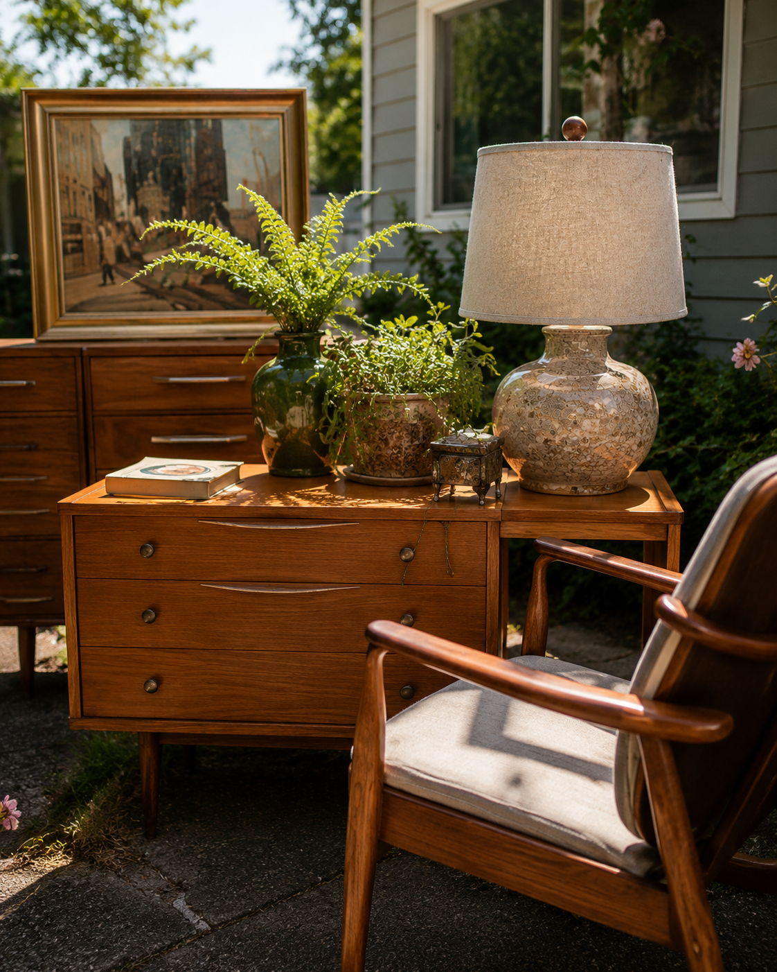 Mid-century modern furniture and chairs