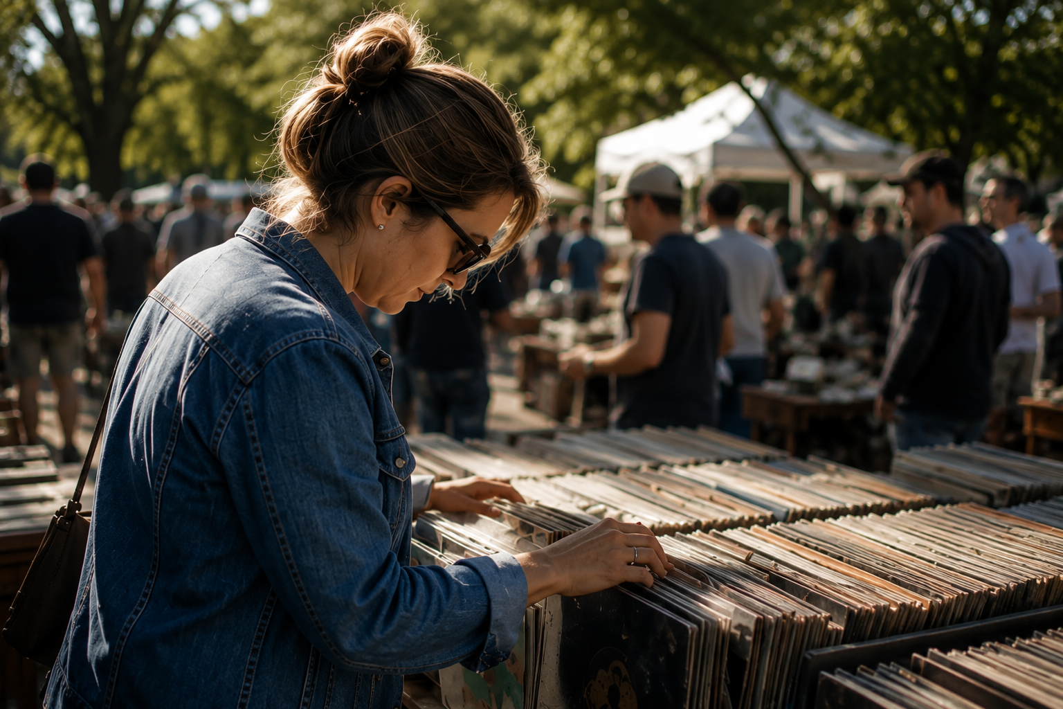 Vinyl records and record player